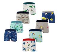 FedMois Pack de 8 - Calzoncillos Bóxer Algodón de Niños, Dinosaurios y Autos, 5-7 años