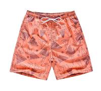 FedMois Shorts de Playa Bañador de Niños con Forro de Mesh (Pack de 1), Rojo, 5-6 años