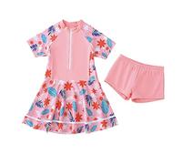 FedMois Traje de baño Tankini de 2 Pieza para Niña, Bañador con Falda + Braguita para la Playa o Piscina, Folres, 5 años