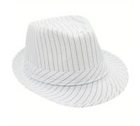 Fedora de Tweed a Rayas para Hombre: Sombrero Jazz de de Ala Corta y Elegante - Ideal para a y Protección Solar - para Hombres Como para Mujeres