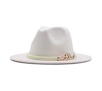Fedora Hats for Women,Women's Wide Brim Panama Floppy Hat Womens Classic Cowboy Belt Buckle Trilby Cap Ladies Fedoras Bowler Jazz Hats for Beach Party Church