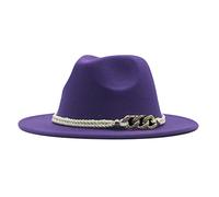 Fedora Hats for Women,Women's Wide Brim Panama Floppy Hat Womens Classic Cowboy Belt Buckle Trilby Cap Ladies Fedoras Bowler Jazz Hats for Beach Party Church