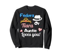Fedora or Tiara Auntie Loves You Gender Reveal Party Regalo Sudadera