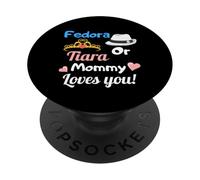 Fedora or Tiara Mommy Loves You Gender Reveal Party Regalo PopSockets PopGrip Adhesivo