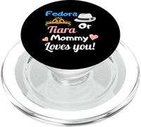 Fedora or Tiara Mommy Loves You Gender Reveal Party Regalo PopSockets PopGrip para MagSafe