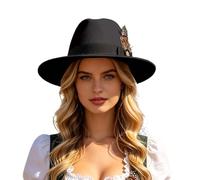 Fedora - Sombrero de lana retro para mujer, estilo clásico, estilo diario, ala estrecha, 03#_black, M