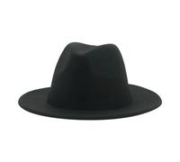 Fedora Trilby Sombreros para Mujeres Hombres Vestido Formal Sombreros Anchos Casual Boda Iglesia Jazz Gorras Sombrero De Mujer 52-54 Cm (Niños) Negro