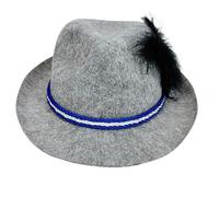 Fedora with Feathers, Lightweight Bavarian German Hat, Cap, 10.63x12.2x4.33 Inches, Classic Felt Material, Traditional Costume Accessory for Oktoberfest, Folk Festivals, Heritage Celebrations
