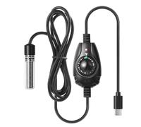 FEDOUR Mini calentador tipo C para acuario, pequeño calentador ajustable con controlador externo para peceras pequeñas de hasta 2.5 galones, calentador nano para peceras, calentador Betta para peceras