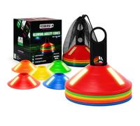 Feeberse Pack Conos Entrenamiento Luminosos Agilidad 5 Colores con Soporte | Ideal para Futbol y Juegos Deportivos