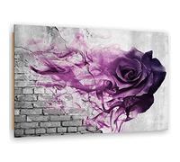 Feeby 1 partes Cuadro Decoración Abstracción Pared Textura 45x30 cm Arte decorativo Impresión Artística Dormitorio Flor Rosa Humo Morado