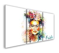 Feeby 3 partes Cuadros en Lienzo 120x60 cm Frida Kahlo Retrato Abstracción Arte Moderno Decoración De Pared Sala De Estar Artista femenina Feminismo Cultura pop Multi