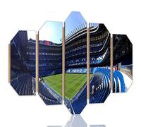 Feeby Cuadro 5 partes El estadio de Madrid Pintura mural Arte Azúl 150x100 cm