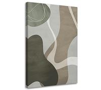 Feeby Cuadro en Lienzo Boho Abstracto 30x45 cm XXL 1 Pieza Modernos Impresión Calidad fotografica Imagen Decoración De Pared Salon Dormitorio Oficina Pasillo Hotel Spa Formas Líneas Gris