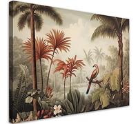 Feeby Cuadro en Lienzo Botánica Selva 120x80 cm XXL 1 Pieza Modernos Impresión Calidad fotografica Imagen Decoración De Pared Salon Dormitorio Oficina Pasillo Hotel Spa Trópicos Exóticos Verde