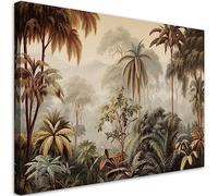 Feeby Cuadro en Lienzo Palmeras Selva 120x80 cm XXL 1 Pieza Modernos Impresión Calidad fotografica Imagen Decoración De Pared Salon Dormitorio Oficina Pasillo Hotel Spa Botánica AI Verde