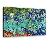 Feeby Cuadro en Material Tejido no Tejido Reproducción Irises Vincent Van Gogh 45x30 cm Arte decorativo Impresión Artística Dormitorio Flores Plantas Naturaleza Azúl