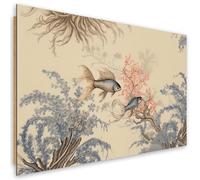 Feeby Cuadros Decorativos Arrecife de coral 90x60 cm 1 Pieza Modernos Impresión Calidad fotografica Imagen Decoración De Pared Salon Dormitorio Oficina Pasillo Hotel Spa Plantas Mar Naturaleza Beige