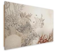 Feeby Cuadros Decorativos Arrecife de coral 90x60 cm 1 Pieza Modernos Impresión Calidad fotografica Imagen Decoración De Pared Salon Dormitorio Oficina Pasillo Hotel Spa Plantas Mar Naturaleza Beige