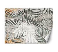 Feeby Fotomurales Decoración Ornamento Textura 250x175 cm Gris Incluyendo Pegamento Papel Pintado Tejido No Tejido Decoración De Pared Salon Oficina Dormitorio Follaje Tropical Naturaleza