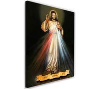 Feeby Impresión en Material Tejido no Tejido Cristo Oración Cristianismo 40x60 cm Cuadro de Pared XXL Imagen Gráfica Estética Jesús Imagen Sagrada Negro