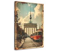 Feeby Impresión en Material Tejido no Tejido - cuadros decoracion salon modernos - cuadro lienzo - Berlín Puerta de Brandeburgo vintage - 30x45 cm - cuadros decoracion salon