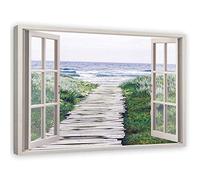 Feeby Lienzo 3D Efecto XXL 120x80 cm con 1 Pieza Modernos Impresión Artística Calidad Fotografica Imagen Decoración de Pared Salon Dormitorio Cocina Oficina Pasillo Mar Paisaje Verde