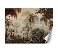 Feeby Papel Pintado Botánica Selva 350x245 cm Verde XXL Fotomurales Tejido No Tejido Decoración De Pared Moderna Decorativos Dormitorio Para la sala Trópicos Exóticos