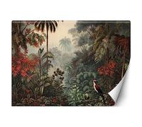 Feeby Papel Pintado Botánica Selva 350x245 cm Verde XXL Fotomurales Tejido No Tejido Decoración De Pared Moderna Decorativos Dormitorio Para la sala Trópicos Exóticos