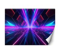 Feeby Papel Pintado Efecto 3D Neón 400x280 cm Morado XXL Fotomurales Tejido No Tejido Decoración De Pared Moderna Decorativos Dormitorio Para la sala Juego Adolescentes