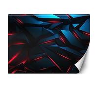 Feeby Papel Pintado Efecto 3D Neón 400x280 cm Rojo XXL Fotomurales Tejido No Tejido Decoración De Pared Moderna Decorativos Dormitorio Para la sala Juego Adolescentes