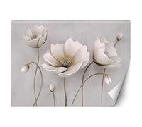 Feeby Papel Pintado Ilusión 3D Efecto 3D Gráfico 350x245 cm Beige Fotomurales Decoración De Paredes Moderna Casa Oficina Despacho Cuarto De Invitados Detrás Del Sofá Flores Abstracto