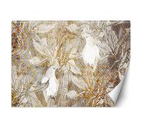 Feeby Papel Pintado Textura Pared Loros 450x315 cm Beige Decoración De Pared Fotomural Decorativo Murales Comedores Salones Habitaciones Fórmula geométrica Abstracción