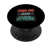 Feed Me and Charge My Phone Batería de Alimentos Hambriento PopSockets PopGrip Adhesivo