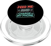 Feed Me and Charge My Phone Batería de Alimentos Hambriento PopSockets PopGrip para MagSafe