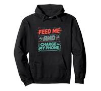 Feed Me and Charge My Phone Batería de Alimentos Hambriento Sudadera con Capucha