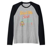 Feed Me and Charge My Phone Food Battery Hungry - Camiseta Manga Raglan