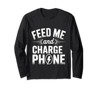 Feed Me and Charge My Phone Food Battery Hungry - Manga Larga