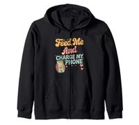 Feed Me and Charge My Phone Food Battery Hungry - Sudadera con Capucha