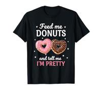 Feed Me Donuts Valentine Cute Heart Donut Funny Love Quote Camiseta