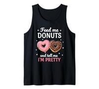 Feed Me Donuts Valentine Cute Heart Donut Funny Love Quote Camiseta sin Mangas