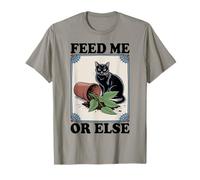 Feed Me Or Else Plant Gatos Gatito Amante de los Gatos Camiseta