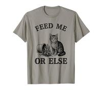 Feed Me Or Else Plant Gatos Gatito Amante de los Gatos Camiseta