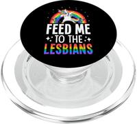 Feed Me To The Lesbians Lesbian Pride, Bandera arcoíris LGBTQ PopSockets PopGrip para MagSafe