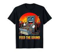 Feed The Sound Cables de Audio Divertidos Altavoz Música Camiseta