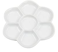 feedal Paleta de pintura de acuarela de cerámica de porcelana 7 pozos en forma de margarita para agua, aceite o acrílico (8,5 cm)