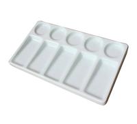feedal Paleta de pintura de acuarela de cerámica rectangular de 10 pozos, a prueba de fugas, paleta de pintura para agua, aceite o acrílico (20 cm)