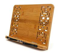 feedal Soporte de bambú para libros de cocina, soporte para libros, soporte para libros, soporte para libros de cocina, soporte para libros de texto, bandeja plegable ajustable