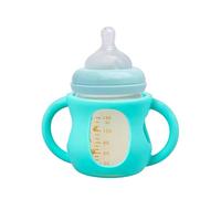 Feeding Bottle Handle - Silicone Bottle Holder, Breast Milk Container Handle with Anti-Slip Texture, Wide-Neck Grip with, Heat Resistant Material, Self-Feeding Support, Training Accessory for Home