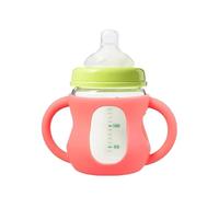 Feeding Bottle Handle - Silicone Easy Grip Sleeve, Breast Milk Bottle Handle, Anti Slip Compact Texture, Self Feeding Support Attachment, Nursing Accessory for Kids Milk Water Feed Nursing